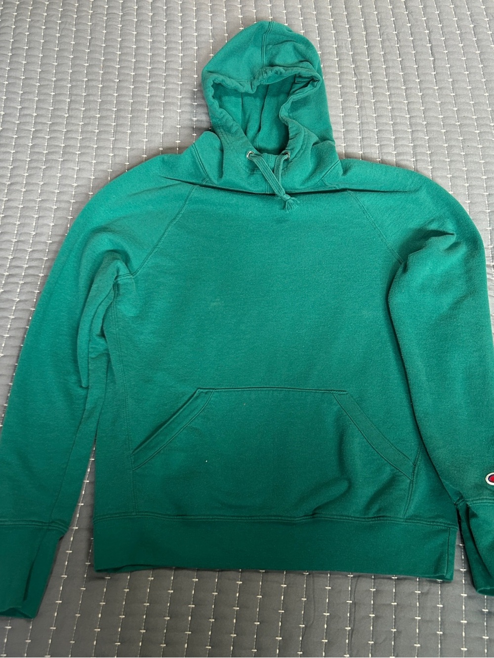 Champion Teal Hooded Pullover with Trim Detail
